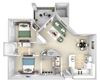 Lantern Woods - B2 - The Baymont - 2 bedroom - 2 bath - 3D floor plan Lantern Woods - B2 - The Baymont - 2 bedroom - 2 bath - 3D floor plan